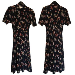 Cleo Black Floral Midi Dress